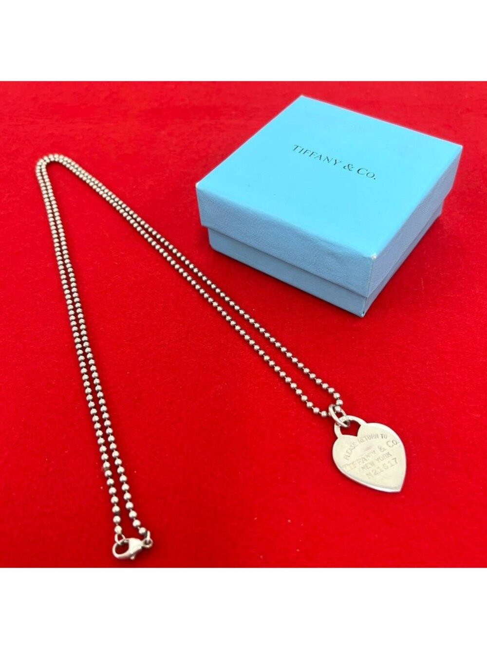 Tiffany & Co Return to Tiffany Heart Ballchain Necklace 925 Sterling Silver